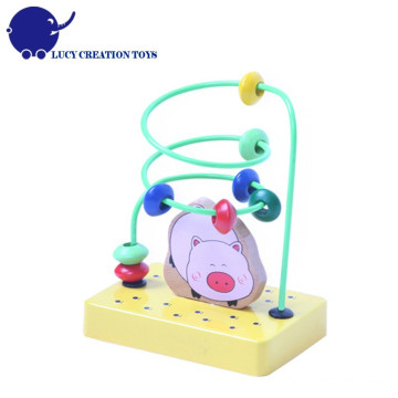 Kids Educational Wooden Animal Mini Bead Maze Rack Toy